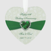 ダマスク55周年結婚アクリルオーナメント オーナメント (正面)