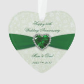 ダマスク55周年結婚アクリルオーナメント オーナメント (裏面)