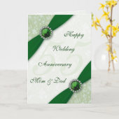 ダマスク55周年結婚記念日グリーティングカード カード (黄色い花)