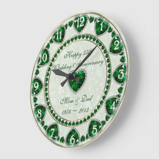 ダマスク55結婚周年記念壁時計 ラージ壁時計 (傾斜)