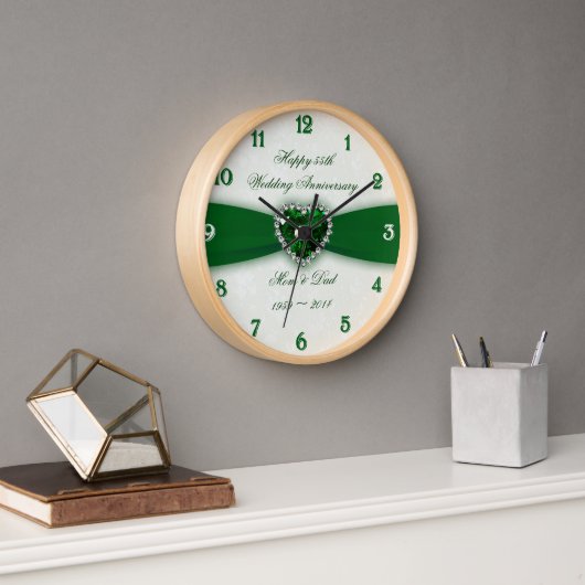 ダマスク55結婚周年 壁時計 (オフィス)