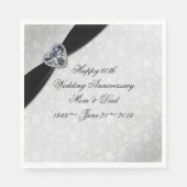 ダマスク60結婚周年 スタンダードランチョンナプキン (正面)