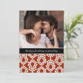 ダマスク お礼状 {赤} 招待状 (スタンド正面)