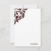 ダマスク アンビエンス リージェンシー バーガンディ ノートカード (裏面)