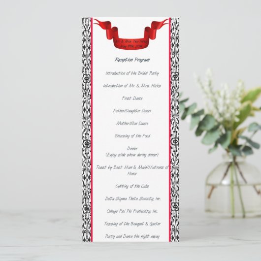 ダマスク ウェディング レセプション プログラム (スタンド正面)