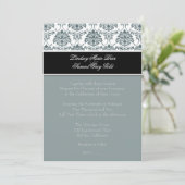 ダマスク/グラファイト/スレート/ブラック 招待状 (スタンド正面)