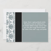 ダマスク/グラファイト/スレート/ブラック 招待状 (裏面)