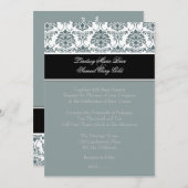 ダマスク/グラファイト/スレート/ブラック 招待状 (正面/裏面)