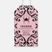 ダマスク グラム スパイダー | ブライズシャワーにお礼 ギフトタグ (正面)