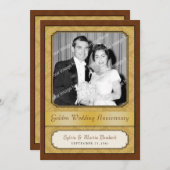 ダマスク ゴールデン 50周年パーティー 招待状 (正面/裏面)