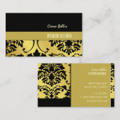 ダマスク / ゴールドトーン+ブラック 名刺 (正面/裏面)