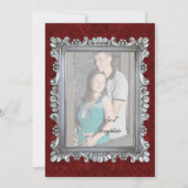 ダマスク シルバーフレーム フォト エルオープメント アナウンスメント 招待状 (裏面)