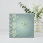 ダマスク + シルバー ブルー / 結婚式の招待状 招待状 (スタンド正面)