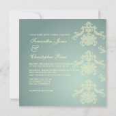 ダマスク + シルバー ブルー / 結婚式の招待状 招待状 (裏面)