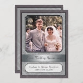 ダマスク シルバー（25周年）パーティー招待状 招待状 (正面/裏面)