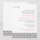 ダマスク シンプル ウェディング インビテーション (正面/裏面)