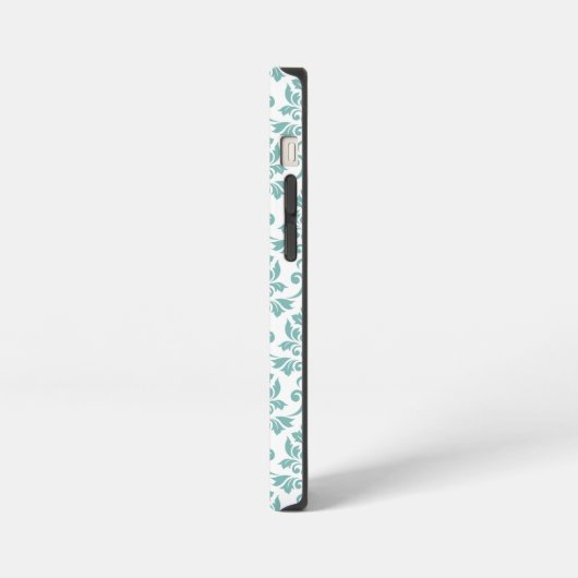 ダマスク ティール柄 iPhoneケース (左側面)