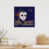 ダマスク・ニューオーリンズ・マスク・ポスター ポスター (キッチン)