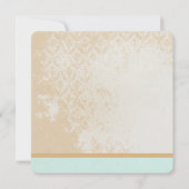 ダマスク・バードケージ・ウェディング・セーブ・ザ・デート ピンク グリーン セーブザデート (裏面)