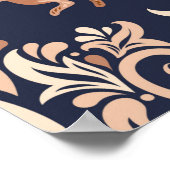 ダマスク・パターンにシームレスな対称スタイル。 ポスター (角)