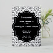 ダマスク・パターン 箔招待状 (立ち正面)