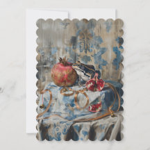 ダマスク – フラット招待状サイズ： 12.7 cm x 17.8 cm