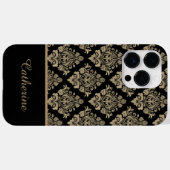 ダマスク ブラック ゴールド スワール 名前入り Case-Mate iPhoneケース (裏面 (横))