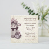 ダマスク·プラム·バードケージ 招待状 (スタンド正面)