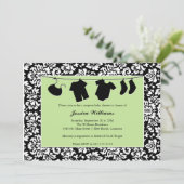 ダマスク ベビーシャワー 招待状 (スタンド正面)