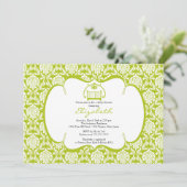 ダマスク ベビーシャワー 招待状 緑のゆりかご 女の子 男の子 (スタンド正面)