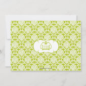 ダマスク ベビーシャワー 招待状 緑のゆりかご 女の子 男の子 (裏面)