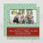 ダマスク・ホリデイ・フォト・アナウンス シーズンカード (正面/裏面)