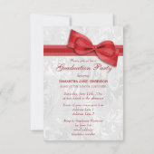 ダマスク&ボウフェイクガールズ卒業式パーティー 招待状 (裏面)