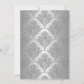 ダマスク&ボウフォーマルブラックタイディナーパーティー招待状 招待状 (裏面)