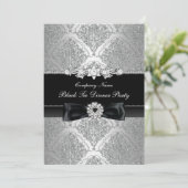 ダマスク&ボウ企業のブラックタイディナーパーティー 招待状 (スタンド正面)