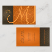 ダマスク+モノグラム（前）レトロ色 名刺 (正面/裏面)