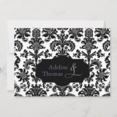 ダマスク·リハーサル·ディナー：招待状 招待状 (裏面)