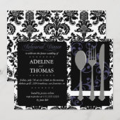 ダマスク·リハーサル·ディナー：招待状 招待状 (正面/裏面)