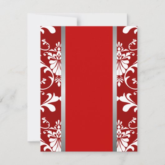 ダマスク&リボン結婚式招待状 招待状 (正面)