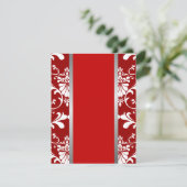 ダマスク&リボン結婚式招待状 招待状 (スタンド正面)