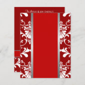 ダマスク&リボン結婚式招待状 招待状 (正面/裏面)