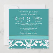 ダマスク＆リボン 結婚式招待状 招待状 (裏面)