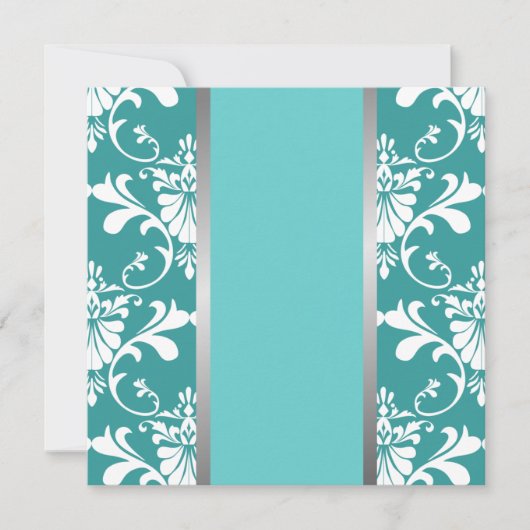 ダマスク＆リボン 結婚式招待状 招待状 (正面)