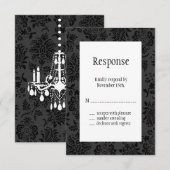 ダマスク ヴィクトリアン ウェディング RSVP (正面/裏面)