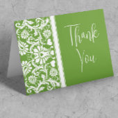 ダマスク ヴィンテージ フラワーの結婚式のお揃いのギフト サンキューカード