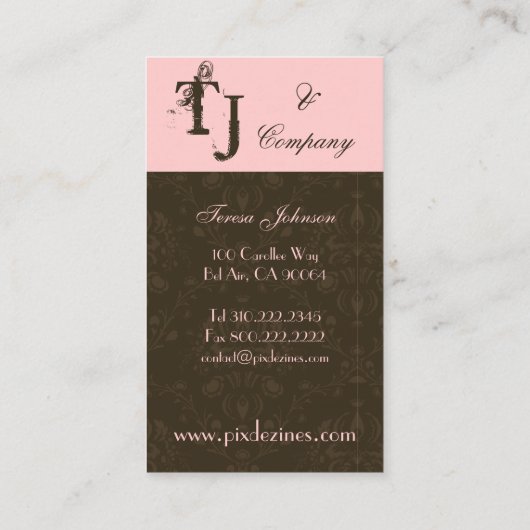 ダマスク·名刺（都市型） 名刺 (裏面)