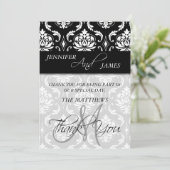 ダマスク 感謝カード モノグラム 名前 (スタンド正面)