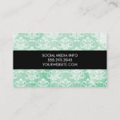 ダマスク/水彩（緑） 名刺 (裏面)