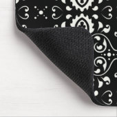 ダマスク – （白黒） マウスパッド (コーナー)