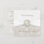 ダマスク 30周年結婚記念日招待状 招待状 (正面/裏面)